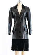 Yves Saint Laurent Fringed Leather Jacket Jacket arcadeshops.com