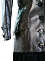 Yves Saint Laurent Fringed Leather Jacket Jacket arcadeshops.com