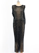Issey Miyake Pleated Cutout Fringe Dress Dress arcadeshops.com