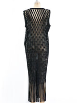 Issey Miyake Pleated Cutout Fringe Dress Dress arcadeshops.com