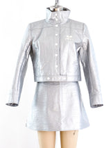 Courreges Silver Vinyl Skirt Ensemble Dress arcadeshops.com