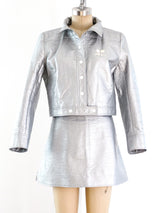 Courreges Silver Vinyl Skirt Ensemble Dress arcadeshops.com