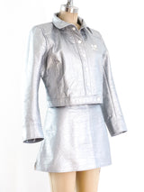 Courreges Silver Vinyl Skirt Ensemble Dress arcadeshops.com