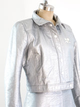 Courreges Silver Vinyl Skirt Ensemble Dress arcadeshops.com