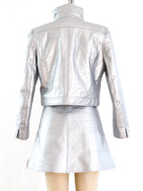 Courreges Silver Vinyl Skirt Ensemble Dress arcadeshops.com