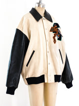 Kansai Yamamoto Tribal Applique Varsity Jacket Jacket arcadeshops.com