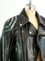 Painted Leather Motorcycle Jacket Jacket arcadeshops.com