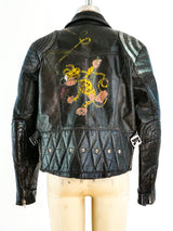 Painted Leather Motorcycle Jacket Jacket arcadeshops.com