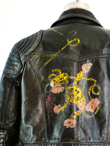 Painted Leather Motorcycle Jacket Jacket arcadeshops.com
