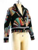 Multicolor Tapestry Cropped Jacket Jacket arcadeshops.com