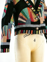 Multicolor Tapestry Cropped Jacket Jacket arcadeshops.com