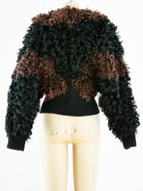 Zandra Rhodes Curly Lamb Bomber Jacket Jacket arcadeshops.com