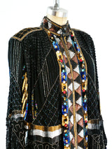 Bead and Sequin Embellished Duster Jacket arcadeshops.com