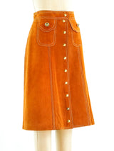 Suede Snap Front Skirt Bottom arcadeshops.com