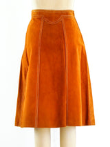 Suede Snap Front Skirt Bottom arcadeshops.com