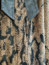 Animal Print Leather Trimmed Silk Top Top arcadeshops.com