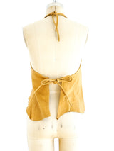 Beaded Leather Halter Top Top arcadeshops.com