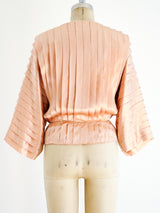 Vicky Tiel Pleated Silk Blouse Top arcadeshops.com
