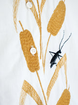 Oleg Cassini Wheat Embroidered Shirt Top arcadeshops.com