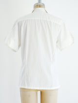 Oleg Cassini Wheat Embroidered Shirt Top arcadeshops.com