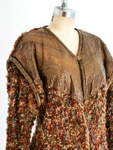 Marbled Knit and Snakeskin Jacket Jacket arcadeshops.com