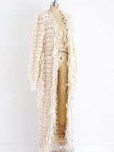 Ribbon Fringe Knit Maxi Cardigan Jacket arcadeshops.com