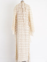 Ribbon Fringe Knit Maxi Cardigan Jacket arcadeshops.com