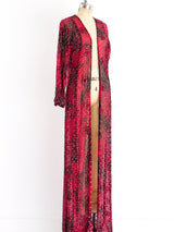 Crimson Starburst Beaded Duster Jacket arcadeshops.com