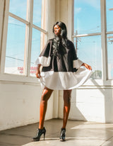 Black and White Pique Trapeze Dress Dress arcadeshops.com