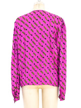 Ungaro Printed Silk Blouse Top arcadeshops.com
