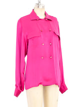 Gucci Fuchsia Silk Blouse Top arcadeshops.com