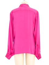 Gucci Fuchsia Silk Blouse Top arcadeshops.com