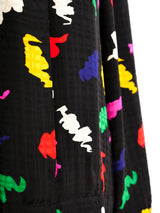 Abstract Printed Silk Blouse Top arcadeshops.com