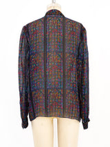 Stained Glass Printed Silk Blouse Top arcadeshops.com