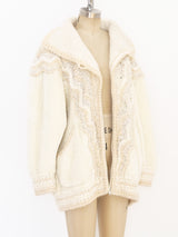 Ivory Hand Knit Chenille Jacket Jacket arcadeshops.com