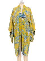 Ship Print Chartruese Kimono Jacket arcadeshops.com