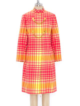 Bill Blass Citrus Plaid Coat Dress Dress arcadeshops.com