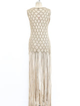 Fringed Maxi Crochet Vest Jacket arcadeshops.com