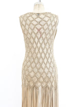 Fringed Maxi Crochet Vest Jacket arcadeshops.com