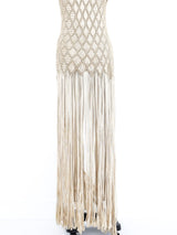 Fringed Maxi Crochet Vest Jacket arcadeshops.com