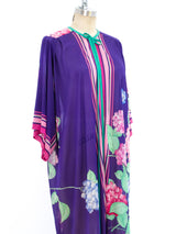 Hydrangea Print Fringed Duster Jacket arcadeshops.com