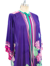 Hydrangea Print Fringed Duster Jacket arcadeshops.com