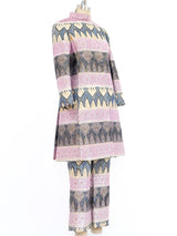 Bill Blass Metallic Pastel Tunic Ensemble Suit arcadeshops.com
