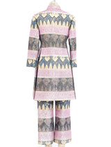 Bill Blass Metallic Pastel Tunic Ensemble Suit arcadeshops.com