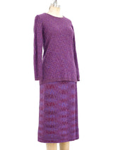 Givenchy Purple Chevron Knit Ensemble Suit arcadeshops.com