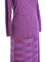 Givenchy Purple Chevron Knit Ensemble Suit arcadeshops.com