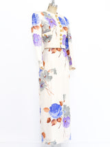 Adolfo Silk Watercolor Floral Ensemble Suit arcadeshops.com