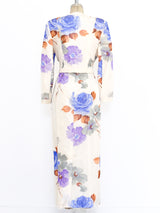 Adolfo Silk Watercolor Floral Ensemble Suit arcadeshops.com