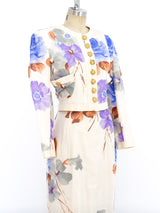 Adolfo Silk Watercolor Floral Ensemble Suit arcadeshops.com