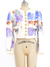Adolfo Silk Watercolor Floral Ensemble Suit arcadeshops.com